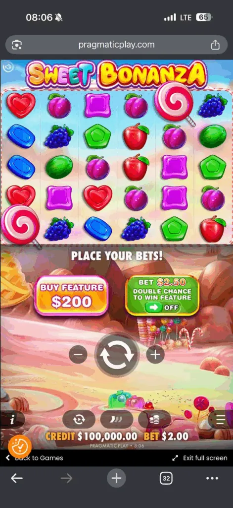 Interfaccia gaming mobile Sweet Bonanza ottimizzata per smartphone e tablet